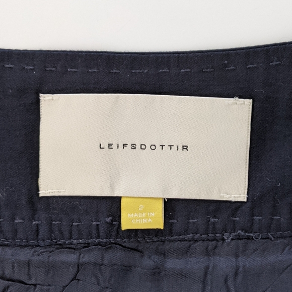 Anthro Leifsdottir Navy Pleated Zip Front Skirt 2 - Picture 2 of 5